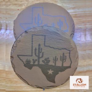 Texas-Cactus-Slate-coasters-Custom-Laser-Engraving-Service-in-Texas