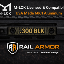 Rail Armor Caliber ID Plate – .300 Blackout (3D Engraved Texture)