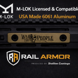 Home 31 Rail Armor M-LOK Plate – “We The People” Skull (Tan / Black Fill)