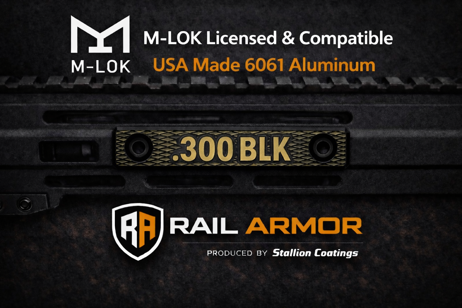 Rail Armor Caliber ID Plate – .300 Blackout (Deep Engraved) 1 Rail Armor Caliber ID Plate – .300 Blackout Deep Engraved